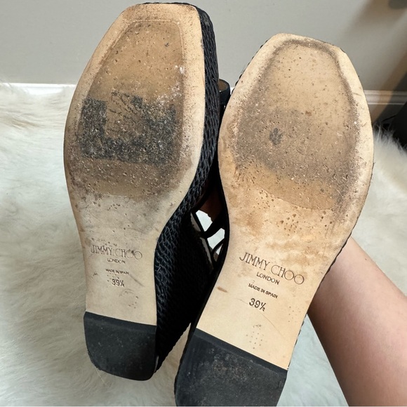 Jimmy Choo Ariela 110 Suede Caged Roped Wedge Sandals 39.5 - Picture 10 of 10